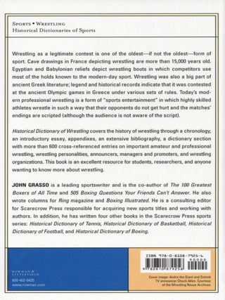Historical Dictionary of Wrestling (Historical Dictionaries of Sports)