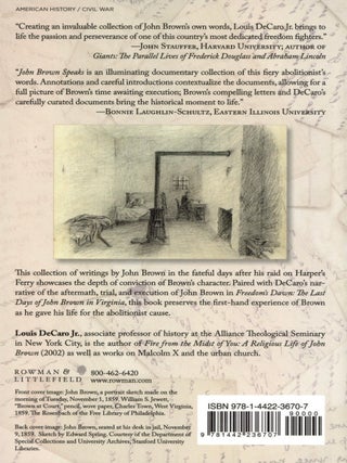 John Brown Speaks: Letters and Statements from Charlestown