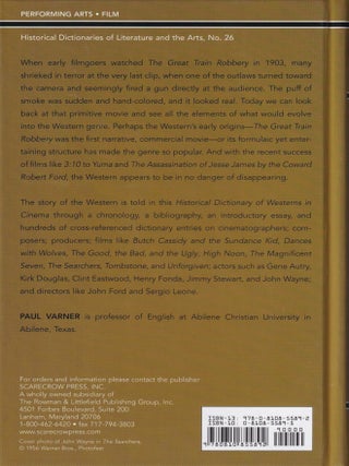Historical Dictionary of Westerns in Cinema (Volume 26) (Historical Dictionaries of Literature and the Arts, 26)